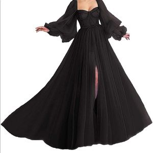 Plus Size Black Corset Gown WITH built in bra